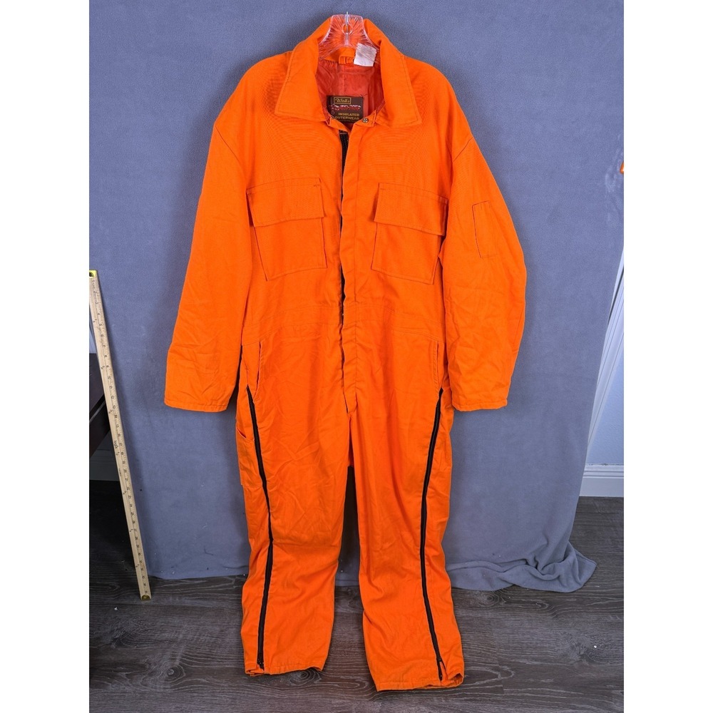 Vintage Walls Blizzard Pruf Coveralls Mens XL 46-48 Orange Insulated USA Made